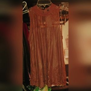 Miss Chevious Mauve Lace Tank Top
